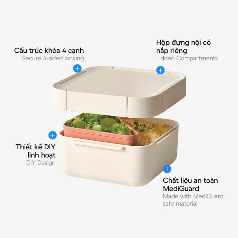 Hộp Cơm To-Go LocknLock 920ml Nhựa PP M&agrave;u Kem - LCB411, , large image number null